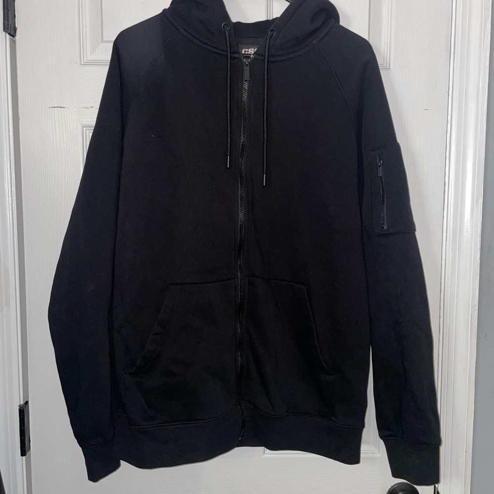 Men's Classic Black Zip-Up Hoodie